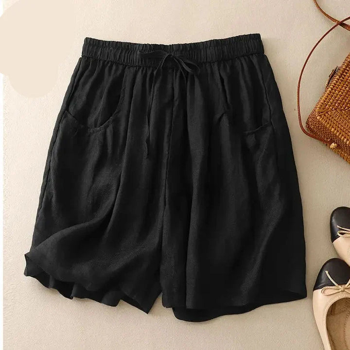 Relaxed Fit Drawstring Waist Cotton-Blend Shorts