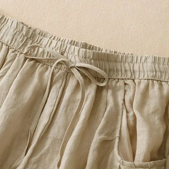 Relaxed Fit Drawstring Waist Cotton-Blend Shorts