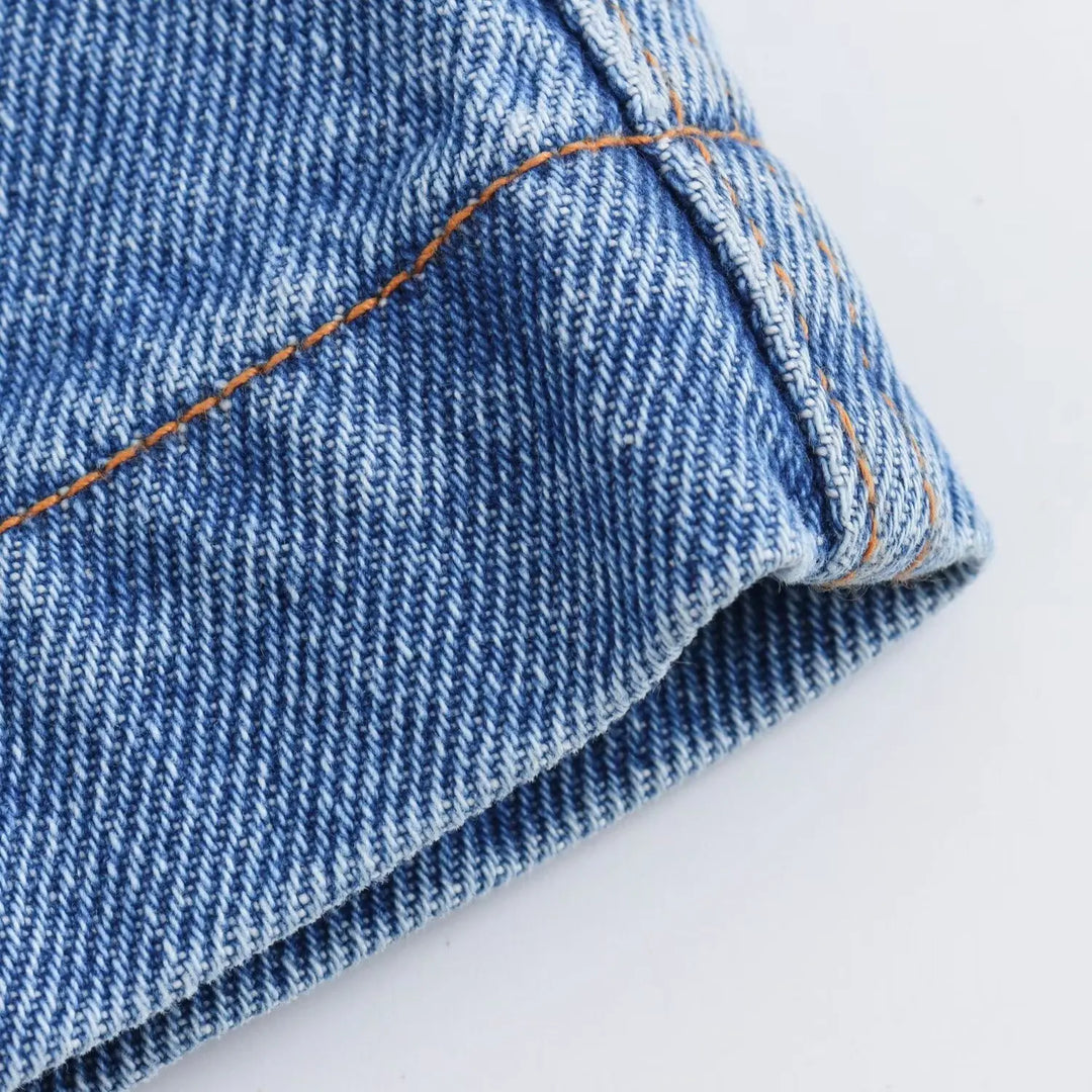 Light Wash High-Waist Frayed-Hem Denim Shorts