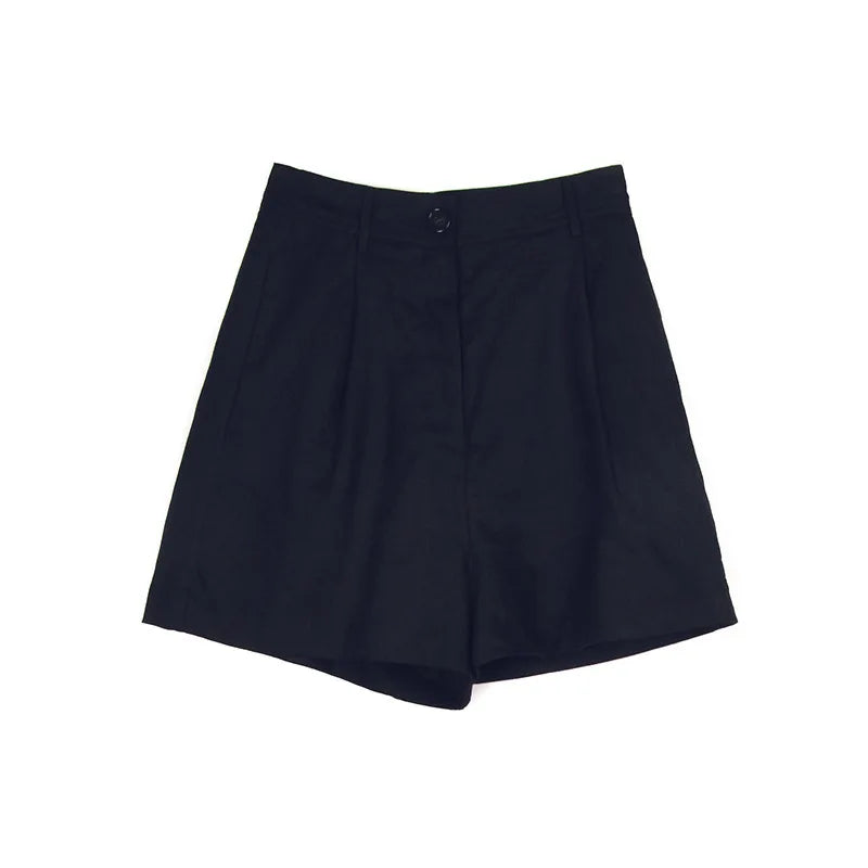 Stone Tailored High-Waist Linen Shorts