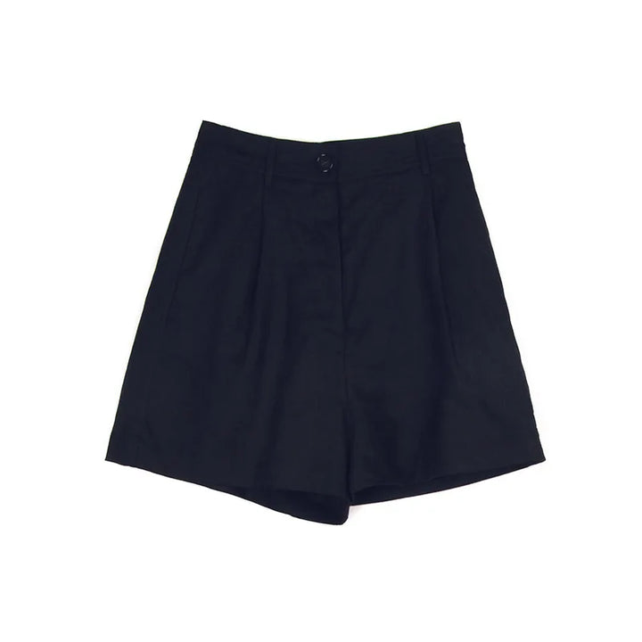 Stone Tailored High-Waist Linen Shorts