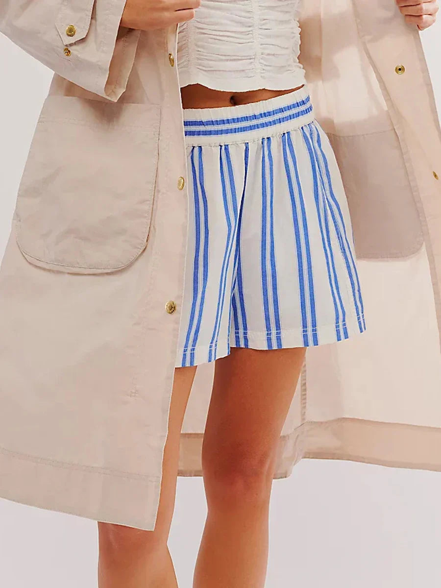 Sand High-Waist Drawstring Linen Shorts