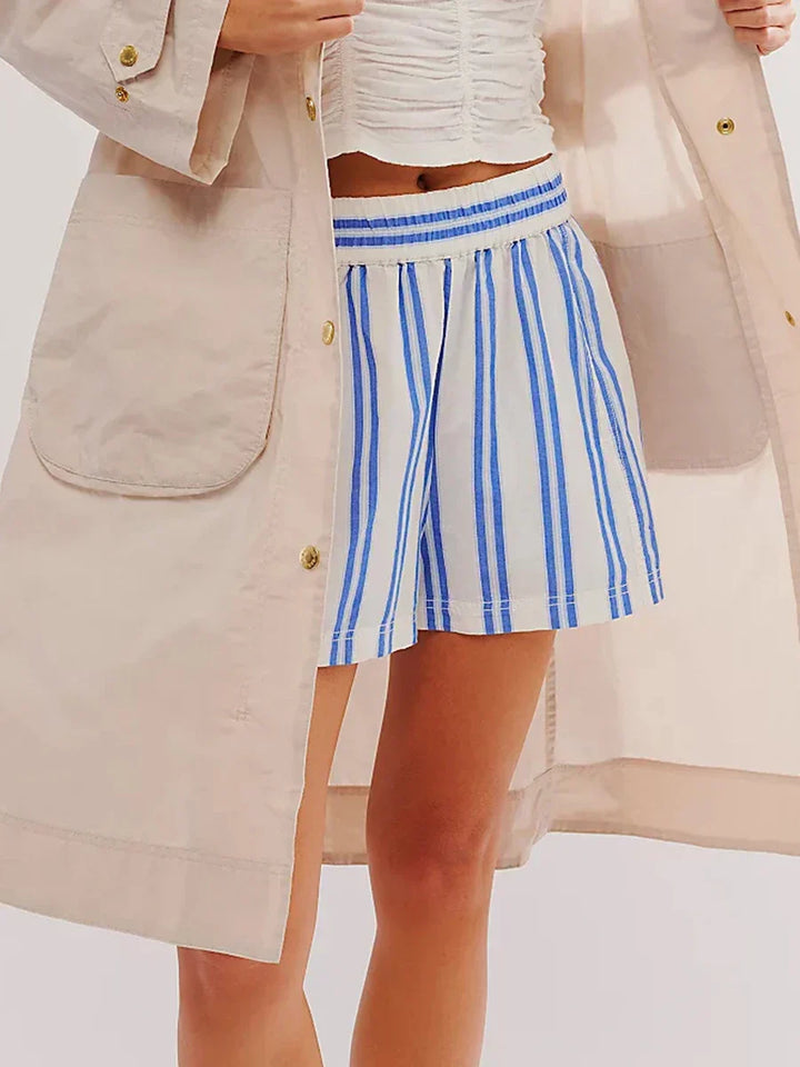 Sand High-Waist Drawstring Linen Shorts