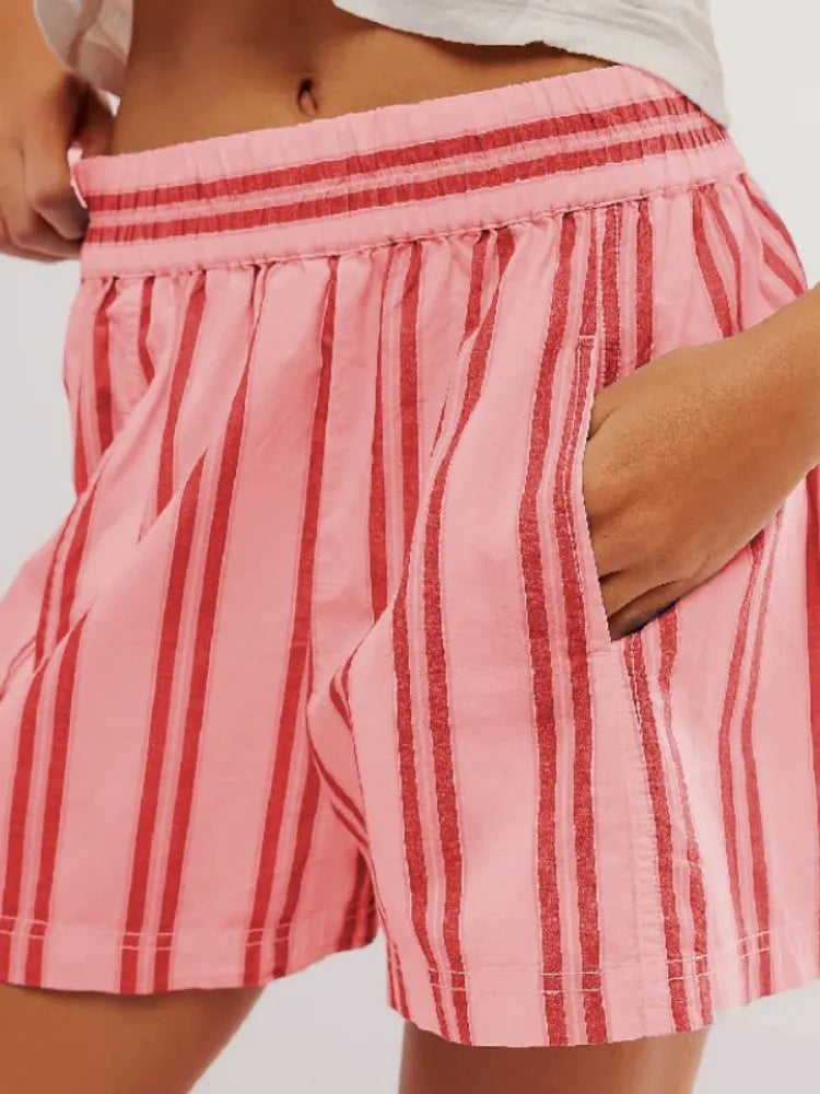 Sand High-Waist Drawstring Linen Shorts