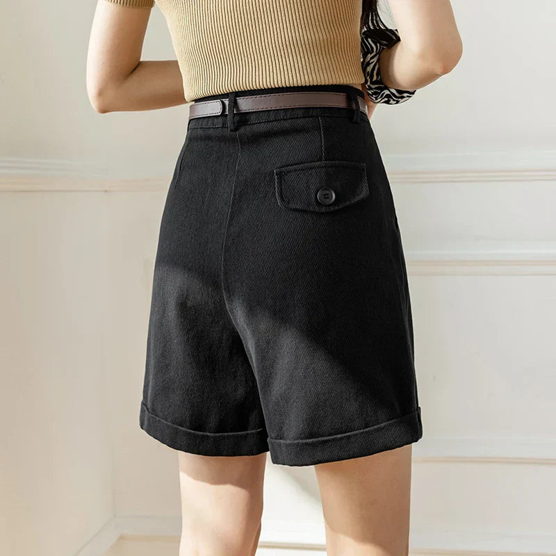Khaki Relaxed-Fit Drawstring Cotton Shorts