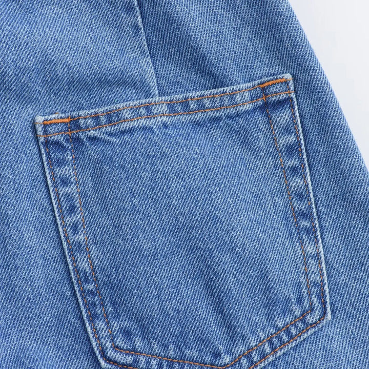 Light Wash High-Waist Frayed-Hem Denim Shorts