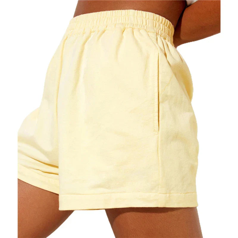 Cloud White High-Waist Relaxed Cotton Shorts