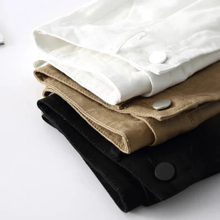 Stone High-Waist Relaxed-Fit Cotton Bermuda Shorts
