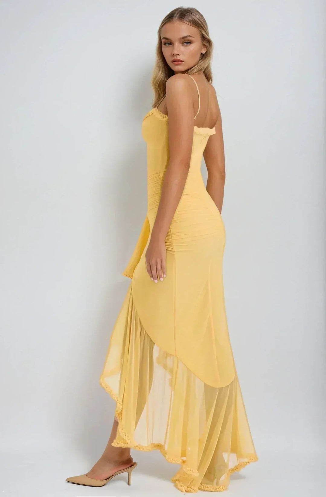 Chloe™ | Yellow Mesh Dress