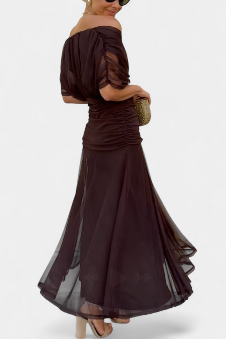 Evelyn - Long Floral V Neck Dress