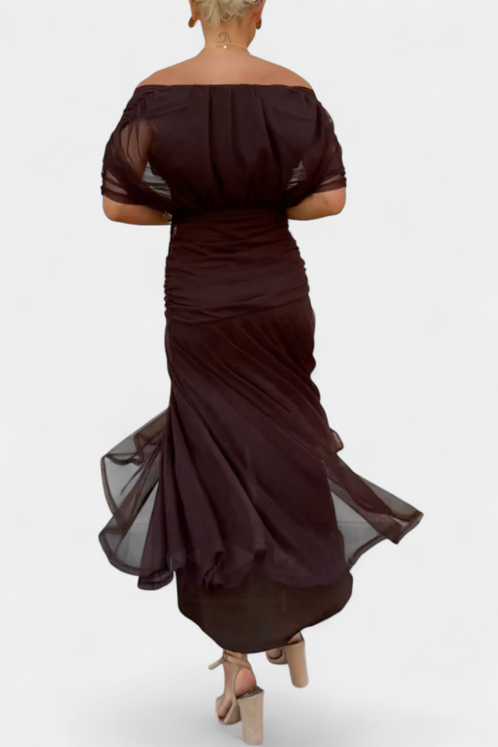 Evelyn - Long Floral V Neck Dress