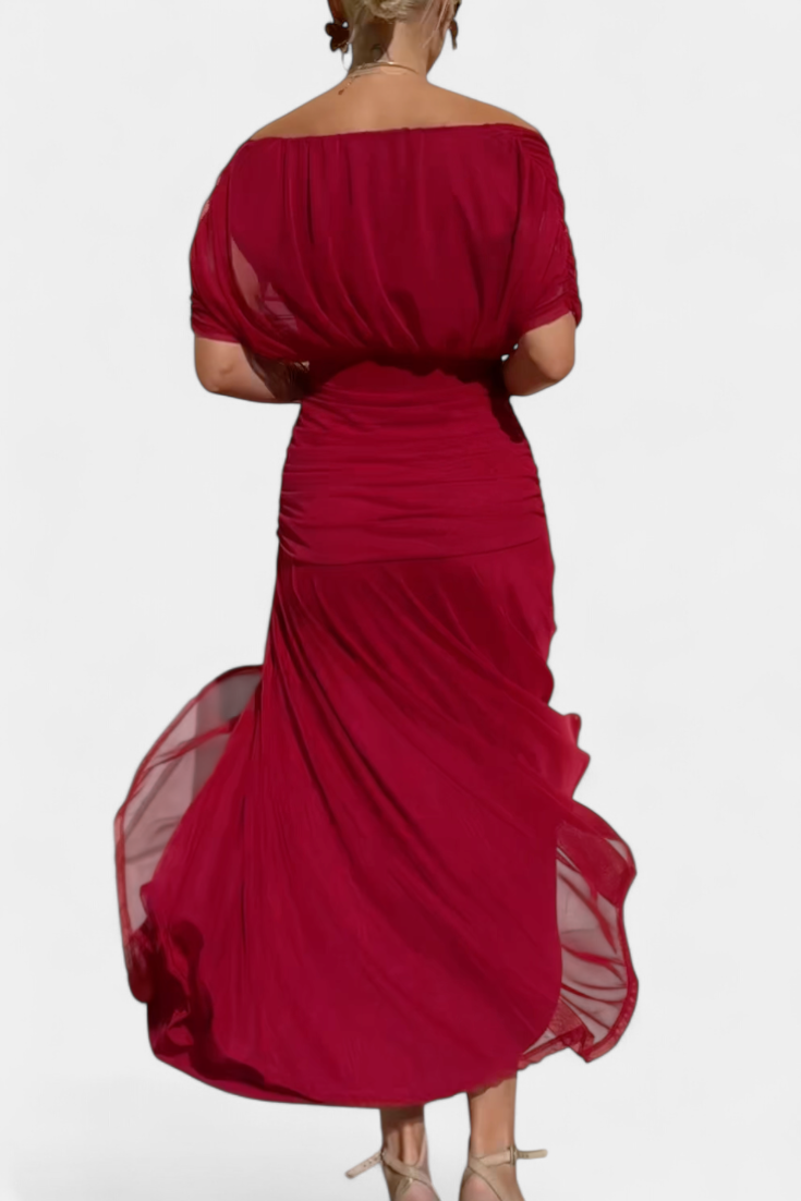 Evelyn - Long Floral V Neck Dress