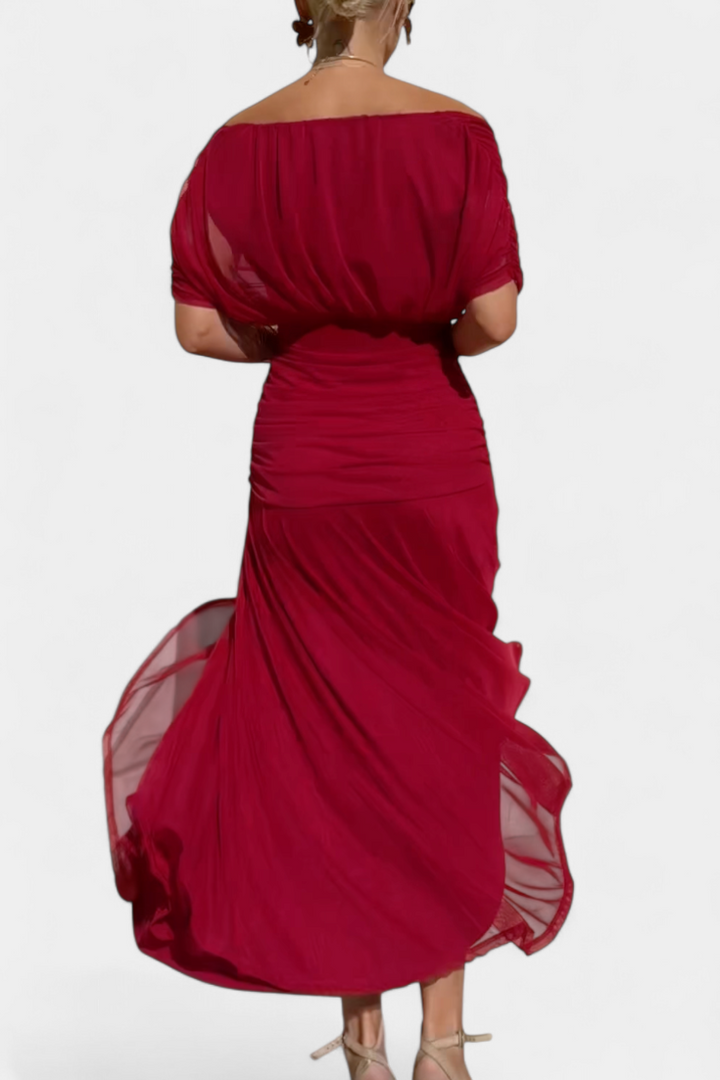 Evelyn - Long Floral V Neck Dress