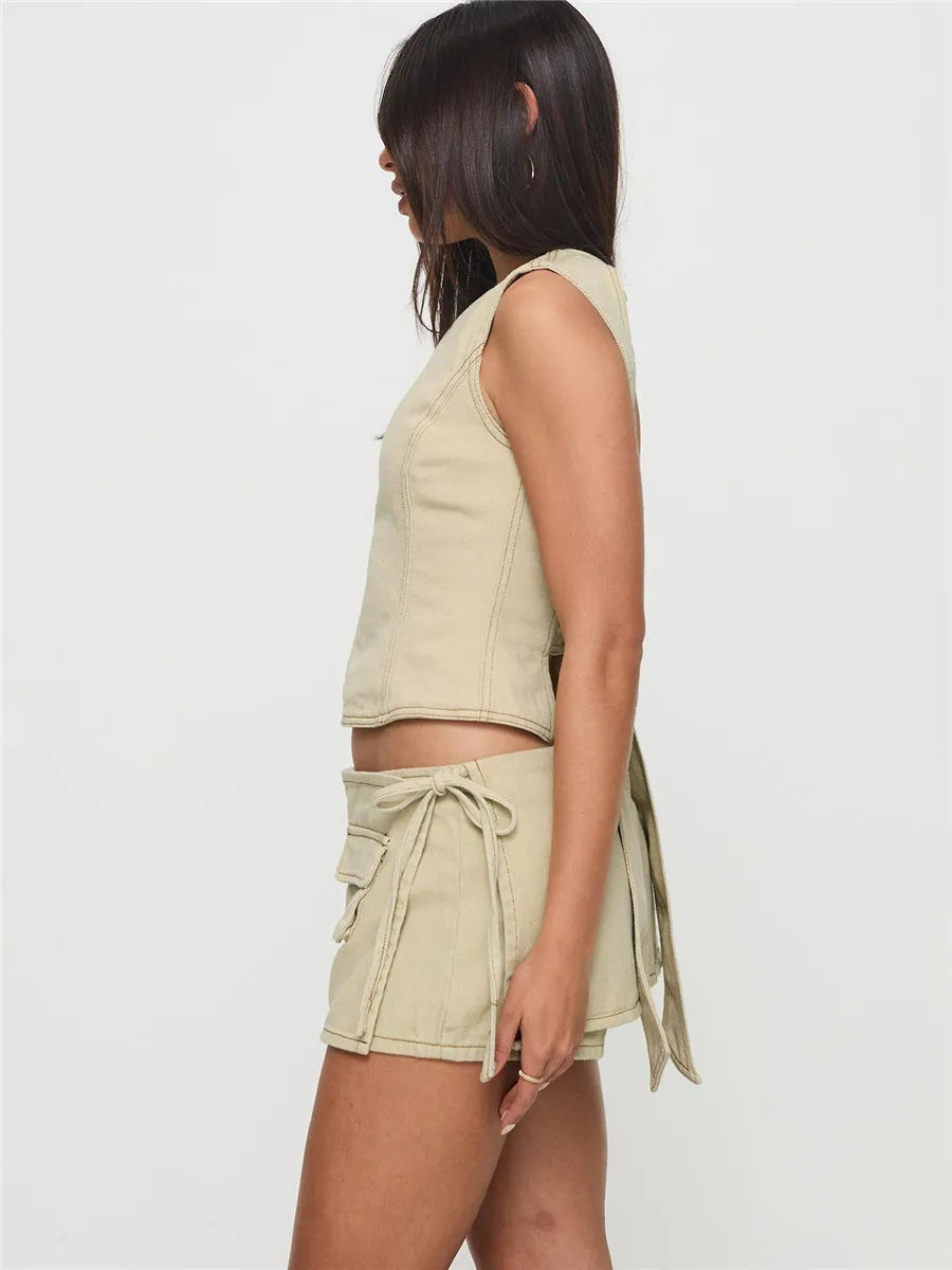 Pocketed Mini A-Line Skirt