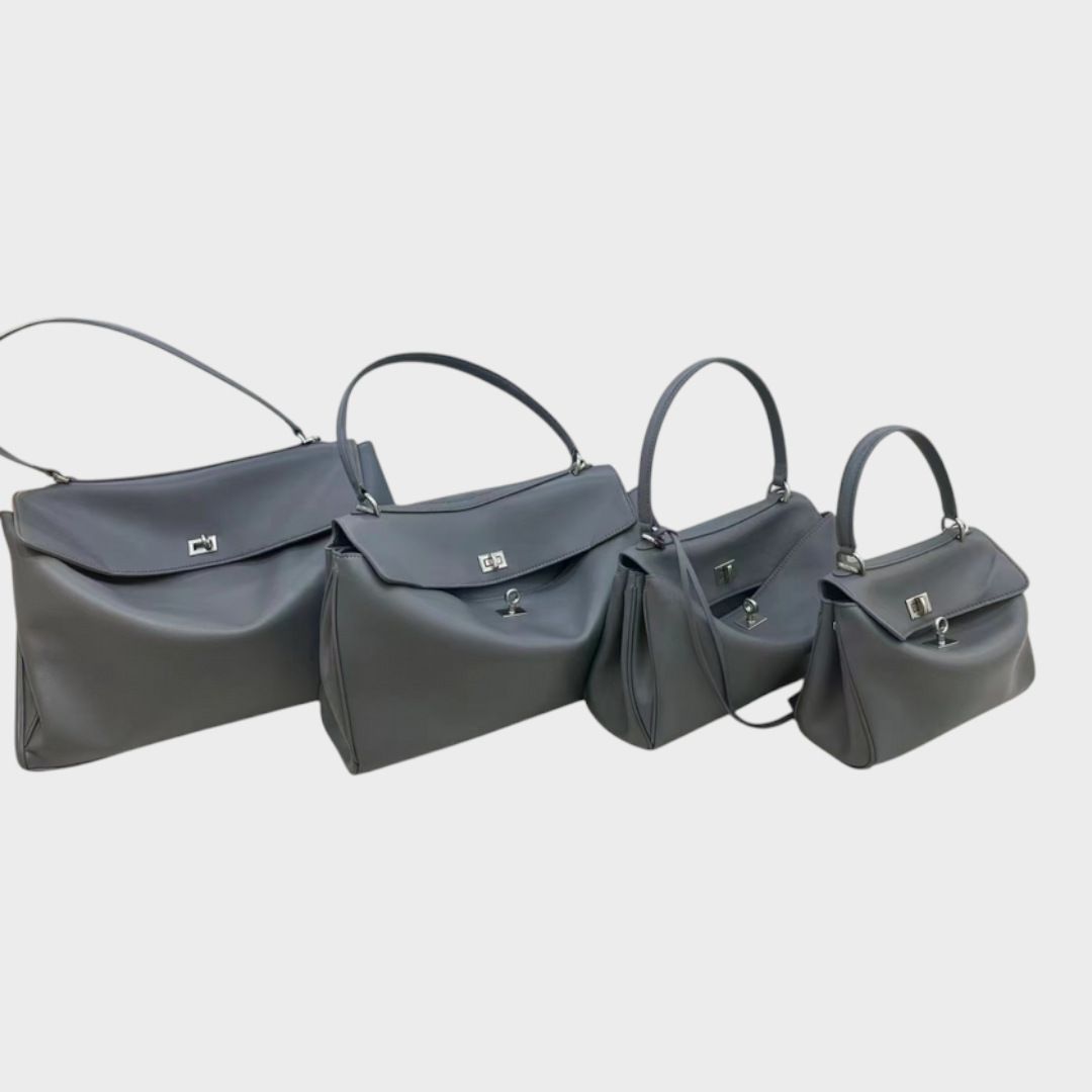 Cowhide Shoulder Bag with Magnetic Flap Closure