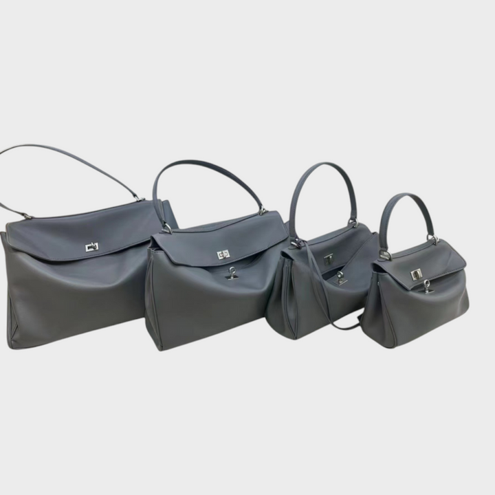 Cowhide Shoulder Bag with Magnetic Flap Closure