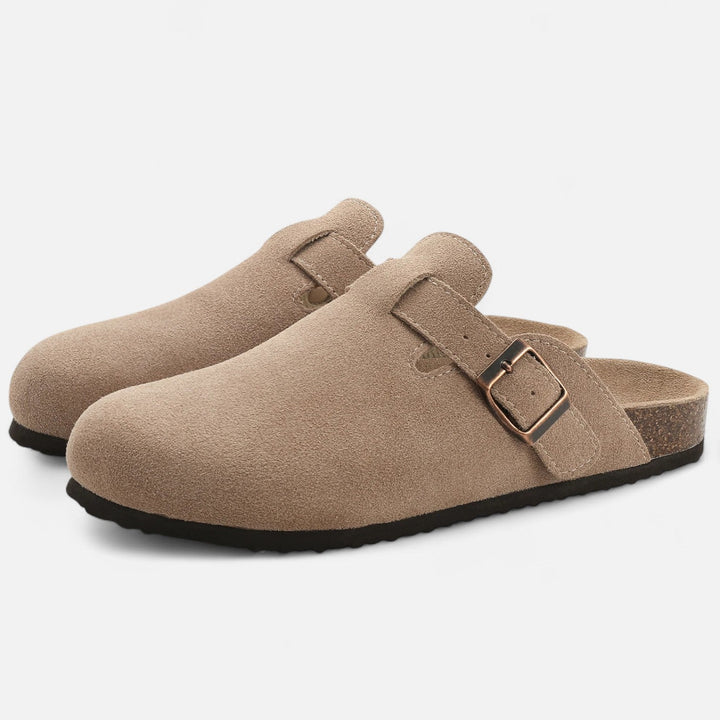 Roselains | Men’s Suede Mules – Sculpted Clog-Inspired Comfort