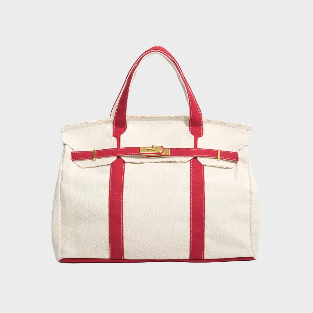 Heavyweight Canvas Shopper Bag with Raw-Cut Edges