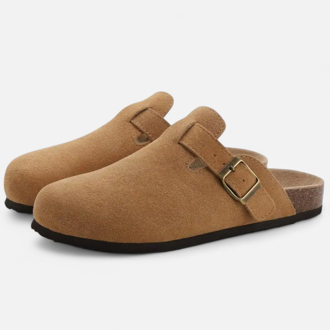 Roselains | Men’s Suede Mules – Sculpted Clog-Inspired Comfort