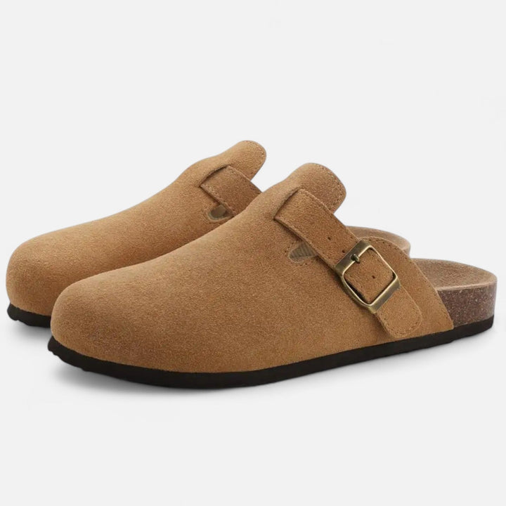 Roselains | Men’s Suede Mules – Sculpted Clog-Inspired Comfort