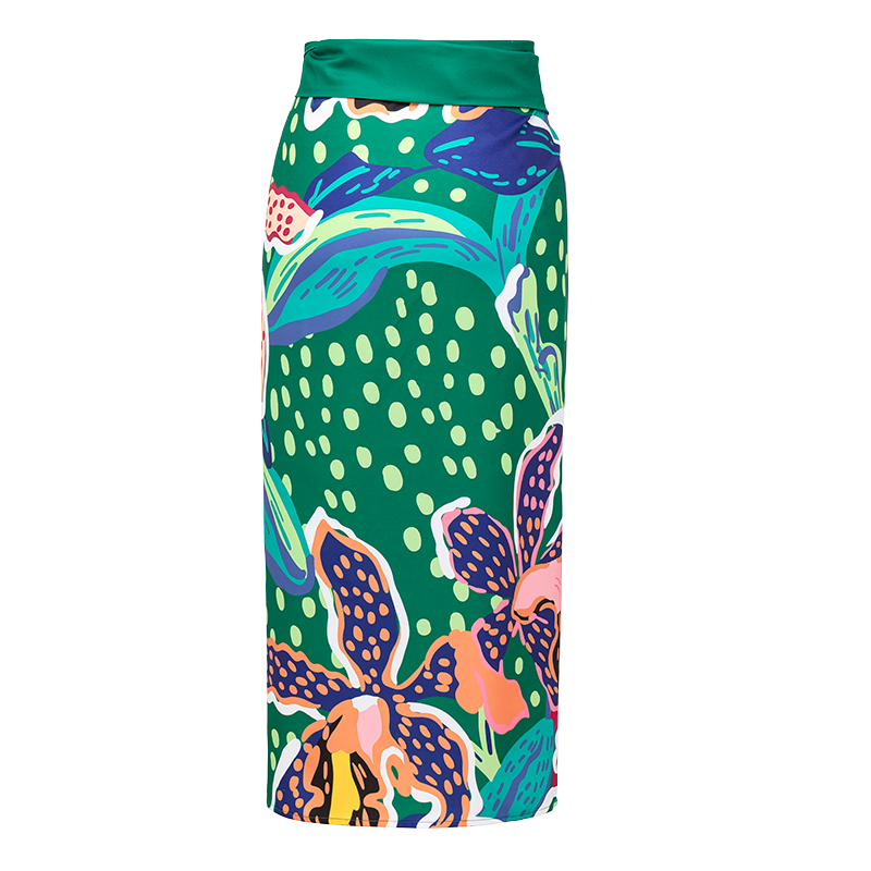 Tropic Printed One Shoulder One Piece Swimsuit and sarong