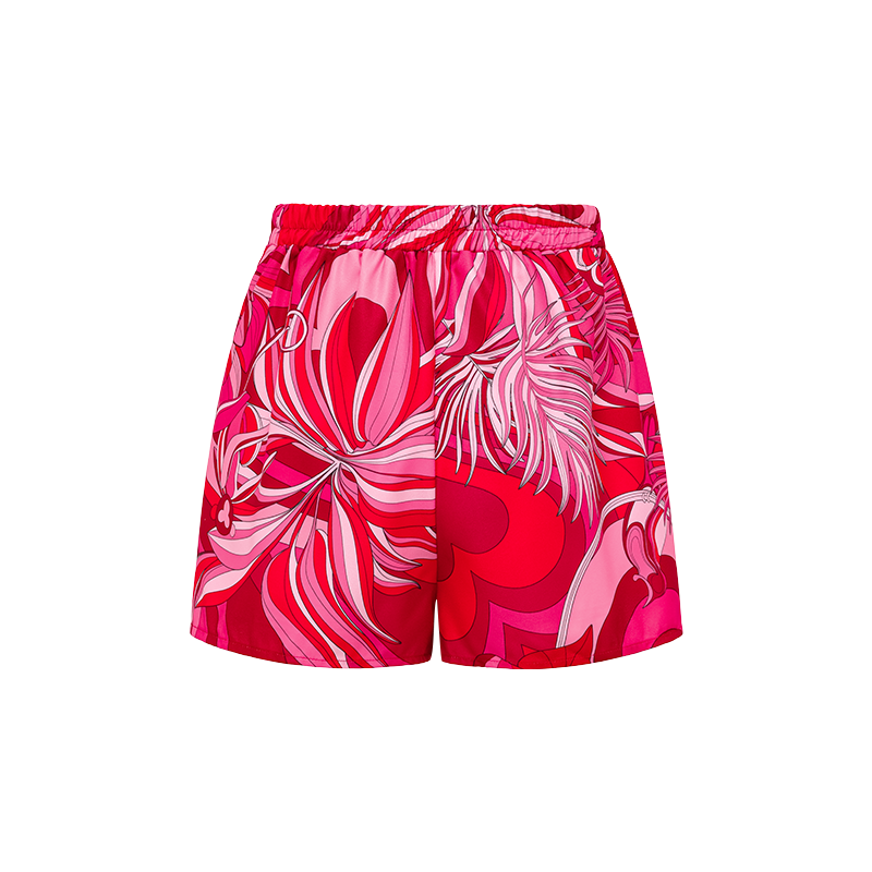 Ruffle V Neck Tie Bow Printed Strappy Bikini Swimsuit and  Sarong or Shorts