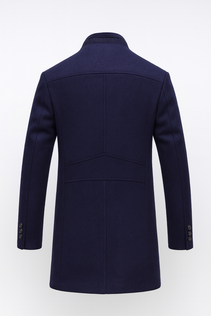 Classic Overcoat with Straight Cut and Front Buttons