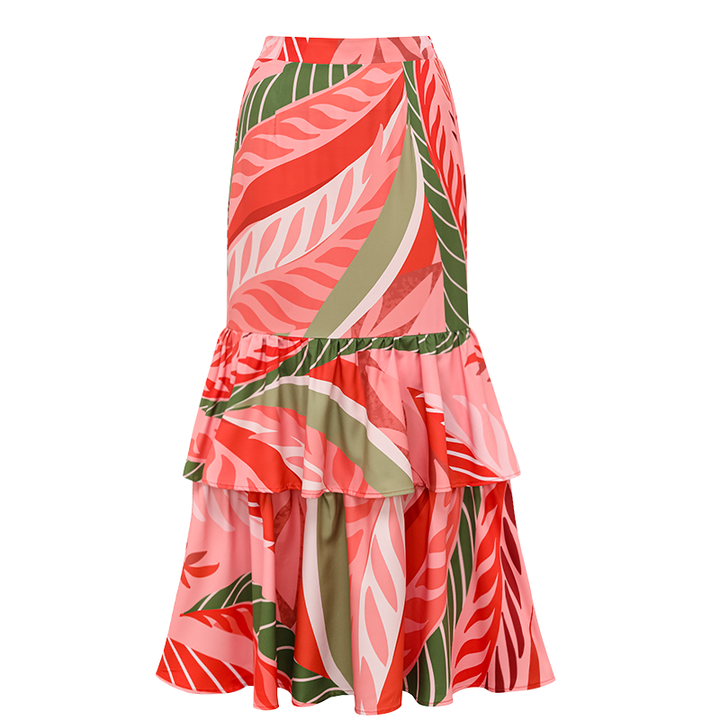 Long-sleeved Artificial Stone Decor One Piece Swimsuit and Skirt