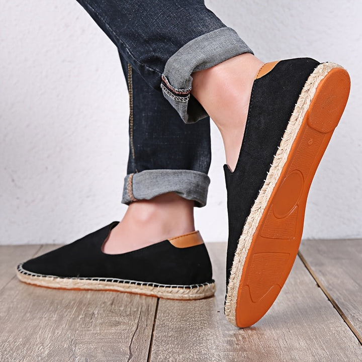 Men's Loafers | Breathable & Handmade | Linen Sole & Canvas | Casual Slip-On