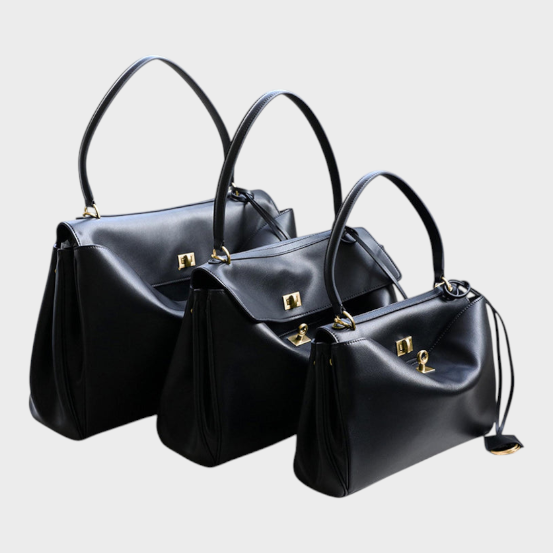 Two-Way Carry Leather Bag in Suede and Smooth Finishes