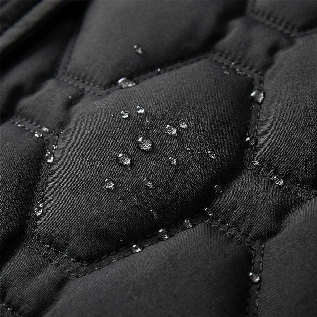 Insulated Long Jacket with Hood for Cold Weather