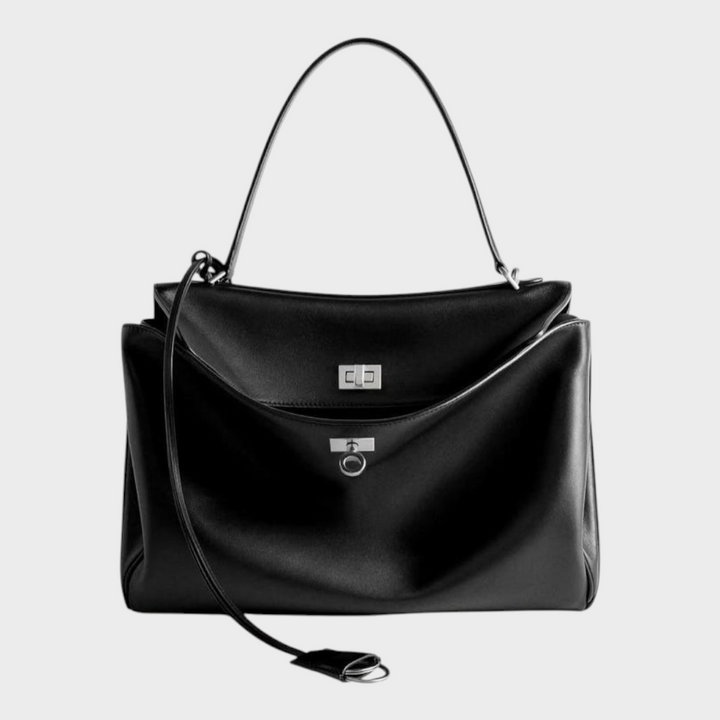 Two-Way Carry Leather Bag in Suede and Smooth Finishes