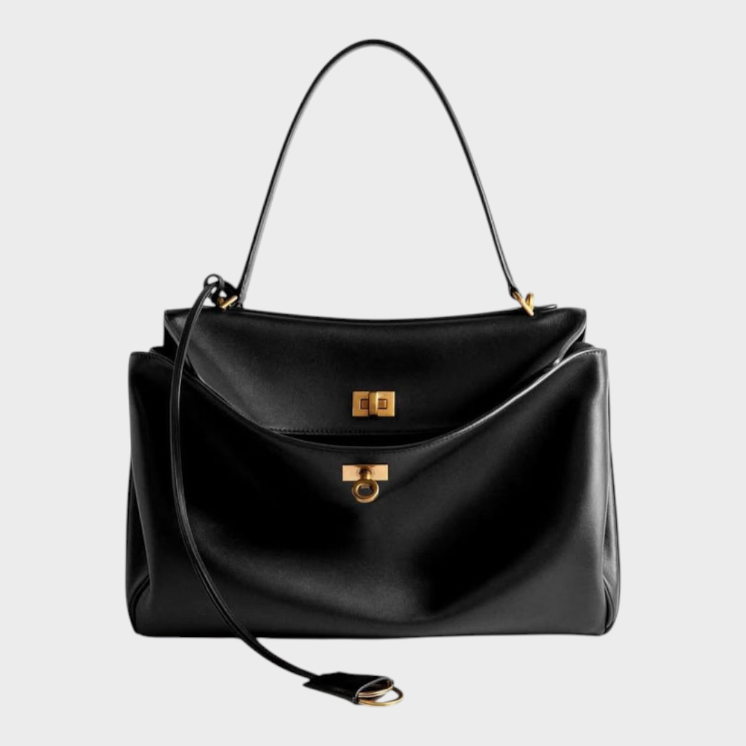 Two-Way Carry Leather Bag in Suede and Smooth Finishes