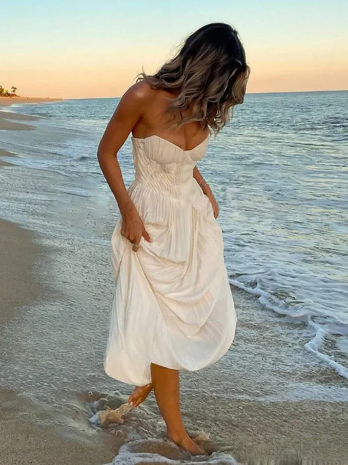 LILLIAN – SUNSET GODDESS PLEATED MAXI DRESS