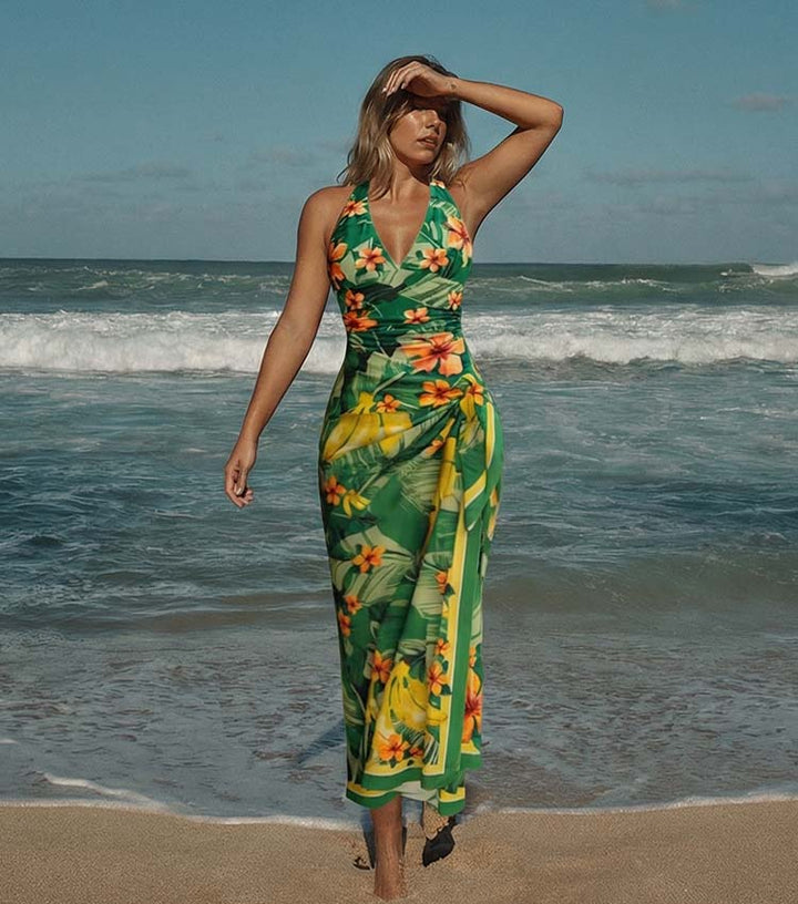 Hibiscus print Tummy Control Swimsuit Set(s)